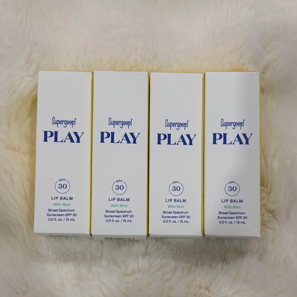 Supergoop! PLAY Lip Balm Boxes in White with Yellow Trim